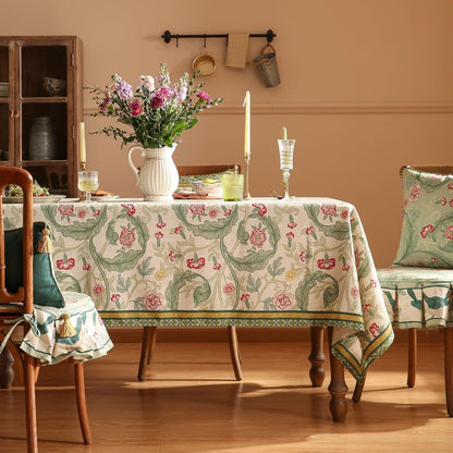 Vintage French Linen Tablecloth,Rectangular,71"X55"-Cecilia A2