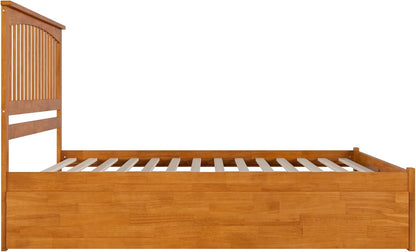 , Mission King Platform Bed with Footboard & Trundle, Light Toffee13