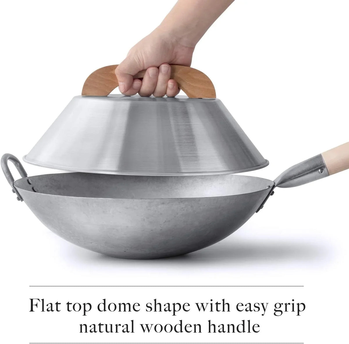 aluminum-wok-dome-cover-for-14-hand-hammered-wok-13-inch-flat-wok-lid