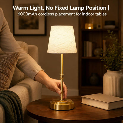 Rechargeable Cordless Table Lamp, Nightstand to End Table,Gold,1 Pack3