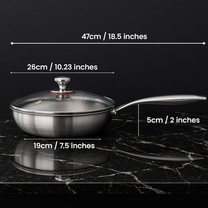 Titanium Hammered Pan Pro with Lid, Pfas/Pfoa/Ptfe-Free Non Stick Titanium Frying Pan, Dishwasher & Oven Safe, Scratch Resistant, 10" Even Heating Titanium Skillet, Compatible with All Cooktops8