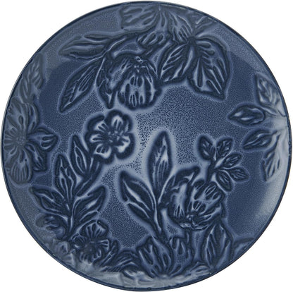 Paltzgraff Garden Elegance 12 Piece Floral Stoneware Dinnerware Plate Bowl Dish Set, Service for 4, Blue7