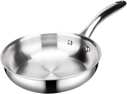 Tri-Ply Stainless Steel Stir Frying Pan, 10 Inch Induction Skillet | Whole Clad Stainless Steel Wok Pan for Stir Fry, Sautéing and Quick Meals1