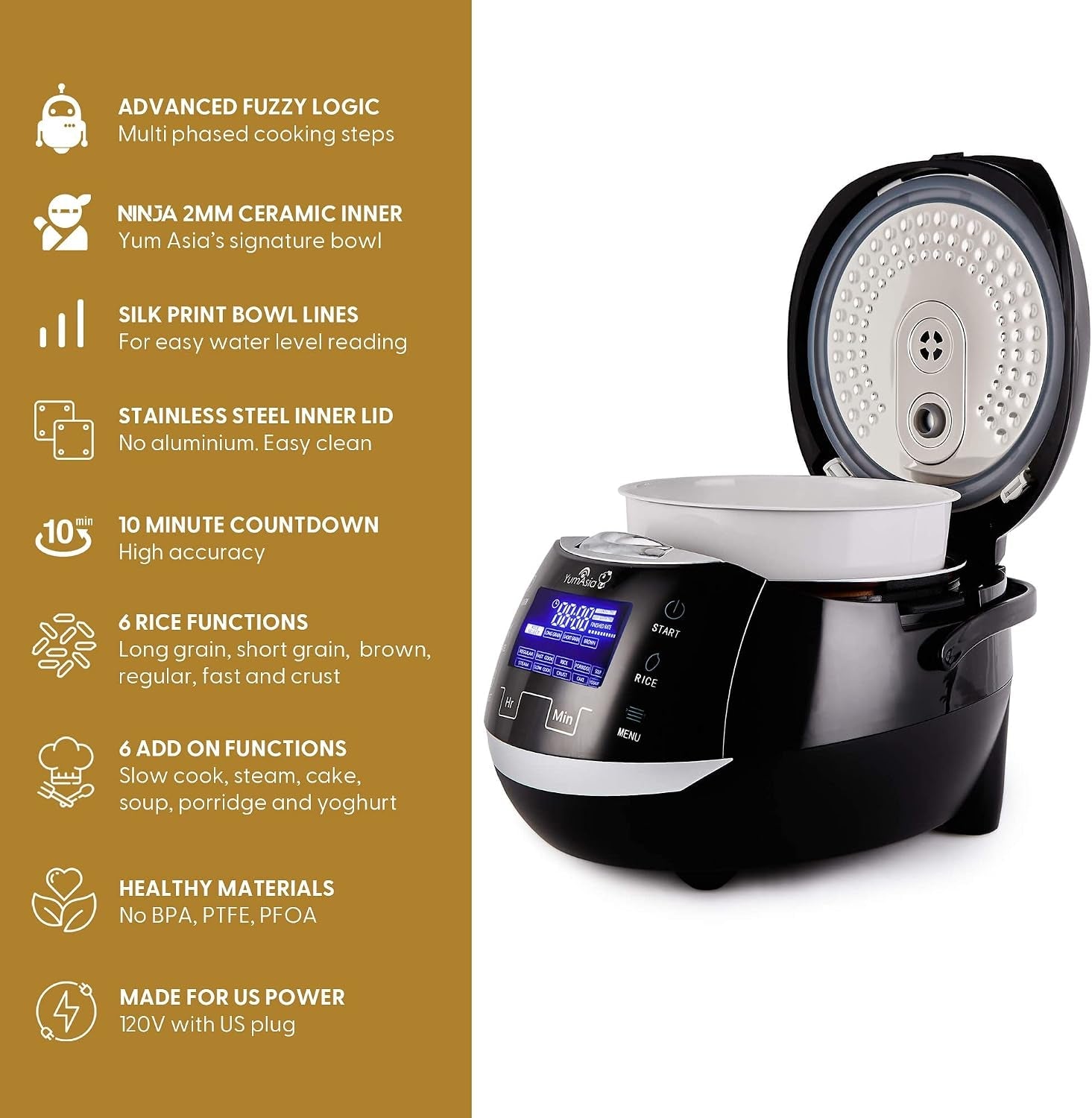 sakura-rice-cooker-with-ceramic-bowl-and-advanced-fuzzy-logic-8-cup-1-5-litre-6-rice-cook-functions-6-multicook-functions-motouch-led-display-120v-power-black-and-silver