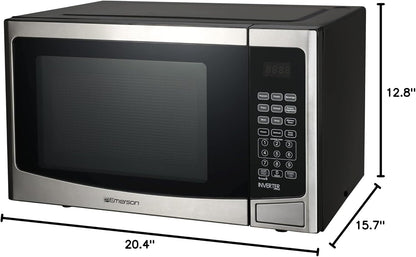 1.2 Cu. Ft. Microwave Oven with Inverter, Timer & LED Display, 1000W, 10 Power Levels, 8 Pre-Programmed Settings, Removable Glass Turntable with Child Safe Lock, MWI1212SS, Stainless Steel5