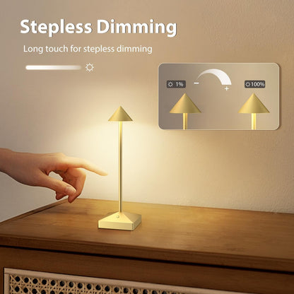 3 Pack Small Gold Rechargeable Cordless Table Lamps Dimmable6