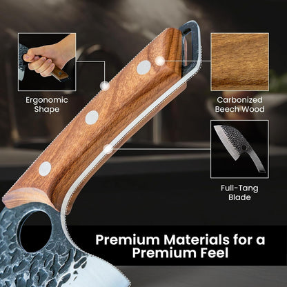Cleaver Knife – Japanese Steel Cooking Butcher Knife for Meat & Vegetables Chopping, 5.8 Inch Kitchen Knife, Kitchen Gift for Men & Women4