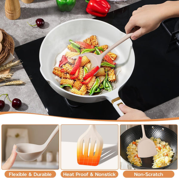 Silicone Cooking Utensils Set, Kitchen Utensil for Nonstick Cookware3