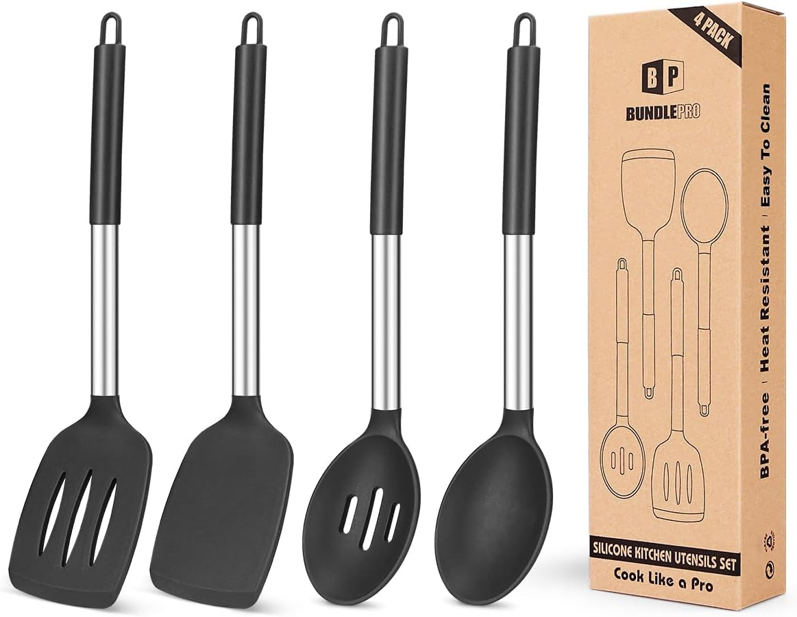 pack-of-4-silicone-cooking-utensils-set-non-stick-large-solid-spatulas-heat-resistant-black-slotted-spoons-ideal-bpa-free-kitchen-turners-for-frying-mixing-serving-draining-turning-stirring