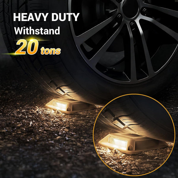 Solar Dock Lights Outdoor 6 Pack, IP68 Waterproof Driveway Deck Light, Warm3