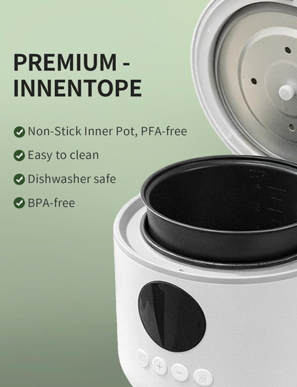 Small Rice Cooker, 3-Cups Uncooked/ 6-Cups Cooked, White | Multifunctional 6 Intelligent Cooking Modes for White Rice, Quinoa, Oatmeal, 1.6L Capacity7