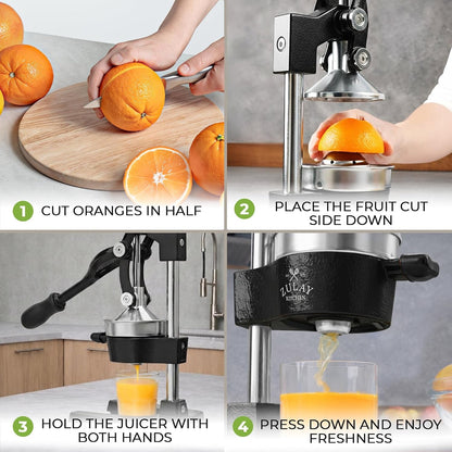 Cast Iron Juicer - Heavy Duty Orange Juicer with Detachable Strainers for Easy Cleaning, Citrus Press for Citrus Fruits, Perfect for Bartenders, Juice Lovers & Health Enthusiasts5