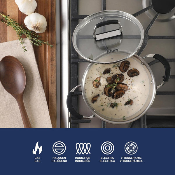 Oster Platinum Silverbolt 6 Piece Stackable Space-Saving Dutch Oven Sauce Pan Cookware Set4