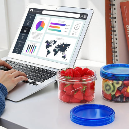 6 Pack-16 OZ Freezer Storage Containers, Small Plastic Containers with Twist Top Lids, round Food Storage Containers, Reusable Soup Container Microwave/Dishwasher Safe7