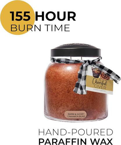 '- Warm & Gooey Cinnamon Buns Papa Scented Glass Jar Candle (34Oz) with Lid & True to Life Fragrance Made in USA3