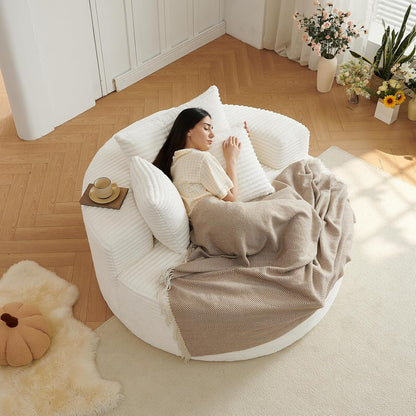 55''Oversized round Chaise Longue Chair Indoor, Boneless Chair round Couch4