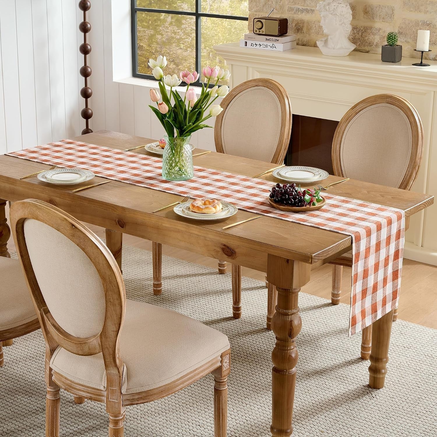 fall-gingham-table-runner-13x90-inches-long-orange
