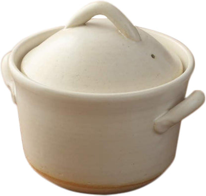 Japanese Donabe Cocer Rice Cooking Pot, 3 Go, 2200Cc, White1
