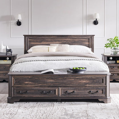 Farmhouse Queen Bed with Headboard and Storage Bench3