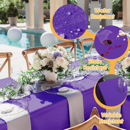 6 Pack Purple Tablecloths 60X102 Inch for 6Ft Rectangle Tables3