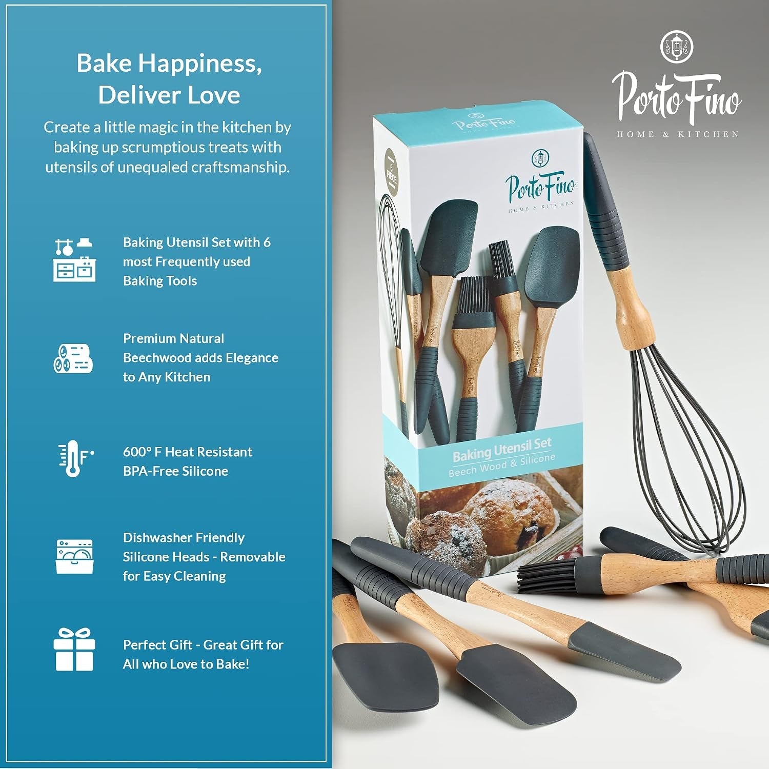portofino-baking-utensils-set-6-pieces-baking-essentials-set-of-3-spatulas-2-pastry-brushes-1-whisk-baking-tools-spatulas-silicone-heat-resistant-silicone-cooking-utensils-kitchen-gifts-grey