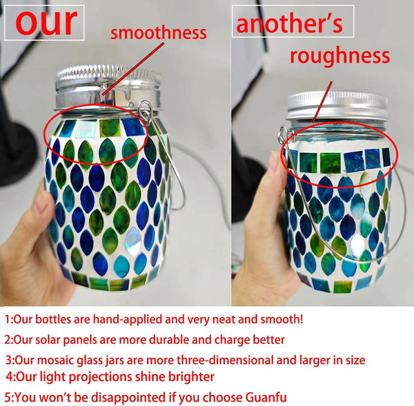 Solar Mosaic Glass Solar Hanging Lantern, Waterproof Outdoor Garden Light3