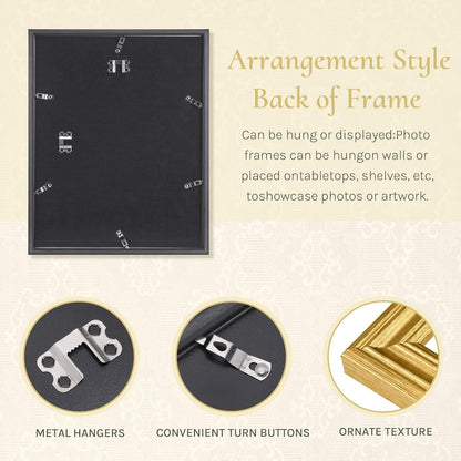 11X14 Picture Frame,Ornate Vintage 11X14 Gold Picture Frames,1 Pack5