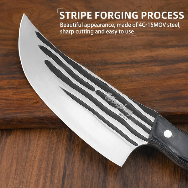 Kitchen Knife, Knives with Sheath Hand Forged Butcher Knife for Meat Cutting Cooking Meat Cleaver Chef Knives for Outdoor Camping, BBQ5