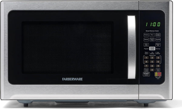 1.2 Cu. Ft. Countertop Microwave Oven – 1000 Watts Power, Smart Sensor Auto Cook Settings, Defrost, Easy Clean and Child Safety Lock - Stainless1