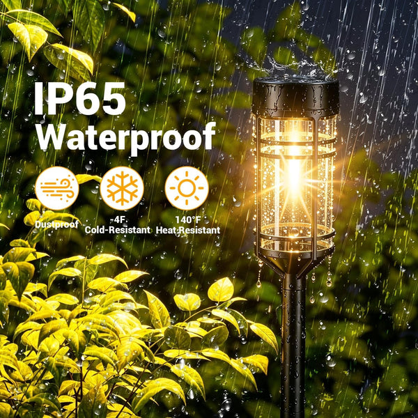 Amzarp 8 Pack Solar Garden Lights, Outdoor Bright LED Solar Pathway Lights5