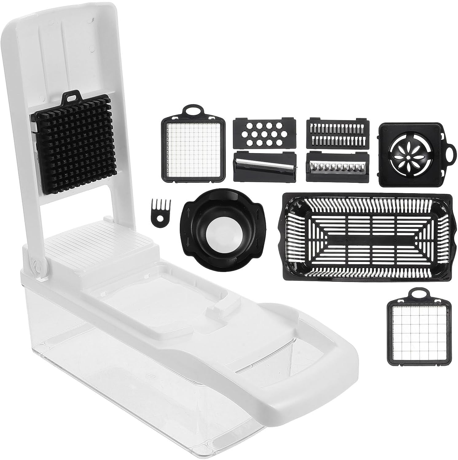 multifunctional-food-slicer-and-vegetable-chopper-15pcs-set-white-with-ergonomic-potato-grater-and-mandoline-cucumber-shredder-for-kitchen-food-preparation