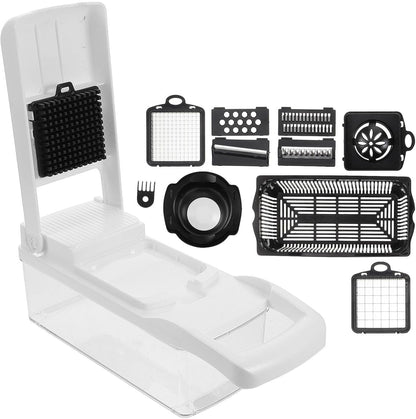 Multifunctional Food Slicer and Vegetable Chopper 15Pcs Set White with Ergonomic Potato Grater and Mandoline Cucumber Shredder for Kitchen Food Preparation1