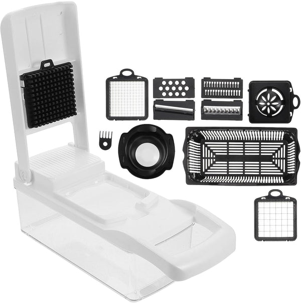 Multifunctional Food Slicer and Vegetable Chopper 15Pcs Set White with Ergonomic Potato Grater and Mandoline Cucumber Shredder for Kitchen Food Preparation1