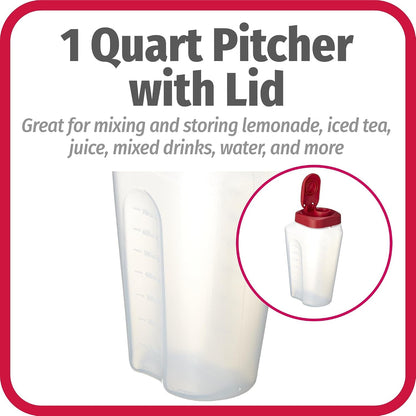1 Quart Bottle with Snap Lock Easy-Pour Lid, BPA Free, Clear4