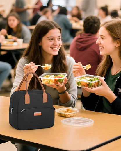 Lunch Bag Women Men Insulated Lunch Box Black 10L6