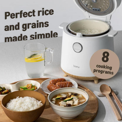 Small Mini Rice Cooker Low Carb, Reduce Sugar, Keto Friendly 3 Cups Standard Capacity, 1 Cup Low-Carb Mode, Keep Warm 24 Hours Preset for White, Brown Rice, Soup, Cake (WHITE)2