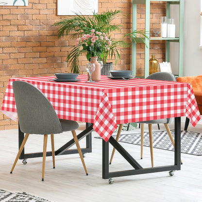 2 Pack Red Gingham Tablecloth Disposable 54 X 108 Inch | Red and White Checkered Tablecloths Plastic Picnic Tablecovers for Birthday Party, Baby Shower, Back to School, Christmas7