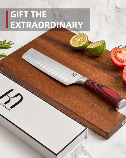 Japanese Nakiri Chef Knife 7 Inch, Razor Sharp, Professional9