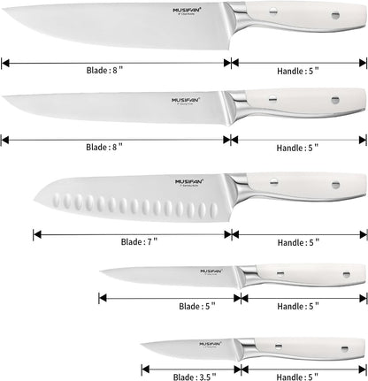 5-Piece Chef Knife Set, Professional Ultra Sharp Kitchen Knives for Cooking High Carbon Stainless Steel, with Ergonomic Handle Design (Five)3
