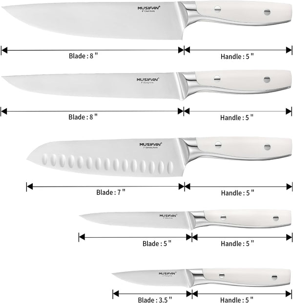 5-Piece Chef Knife Set, Professional Ultra Sharp Kitchen Knives for Cooking High Carbon Stainless Steel, with Ergonomic Handle Design (Five)3