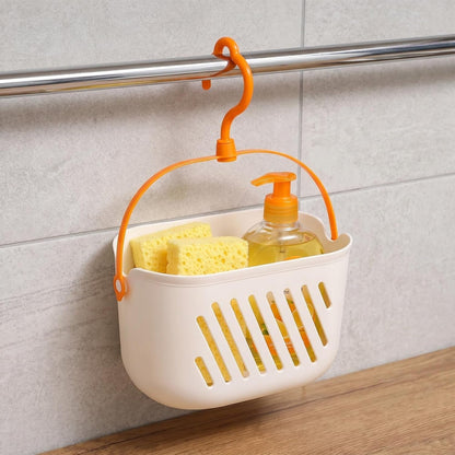 Hanging Shower Caddy, 2Pcs Plastic Mounted Shower Caddy Basket, Portable Kitchen Organizer Storage Organizer with Hook for Home Kitchen Bathroom, White3