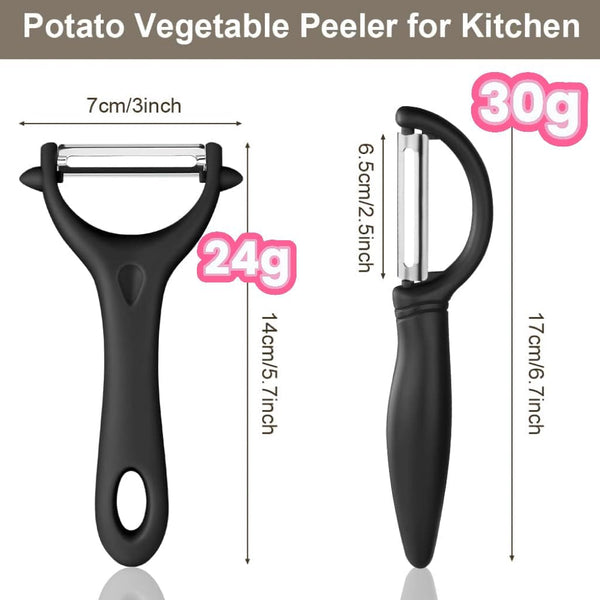 Vegetable Peeler Set of 2 - Y Peeler & Swivel Peeler, Sharp Stainless Steel Blade, Ergonomic Non-Slip Handle, Potato Carrot Apple Fruit Peelers for Kitchen, Dishwasher Safe, Easy Grip2