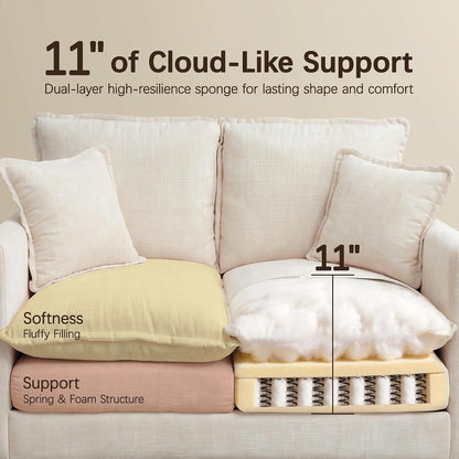 52" Loveseat Sofa, Cloud Love Seat Small Couches for Living Room3