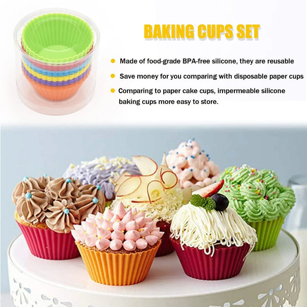 24 Pack Silicone Baking Cups, Reusable Cupcake Liners Molds, Multicolor | BPA Free, Easy Clean Muffin Cup, Dishwasher Safe, Non-Stick Muffin Cupcake Liners for Party Halloween Christmas, Regular Size4