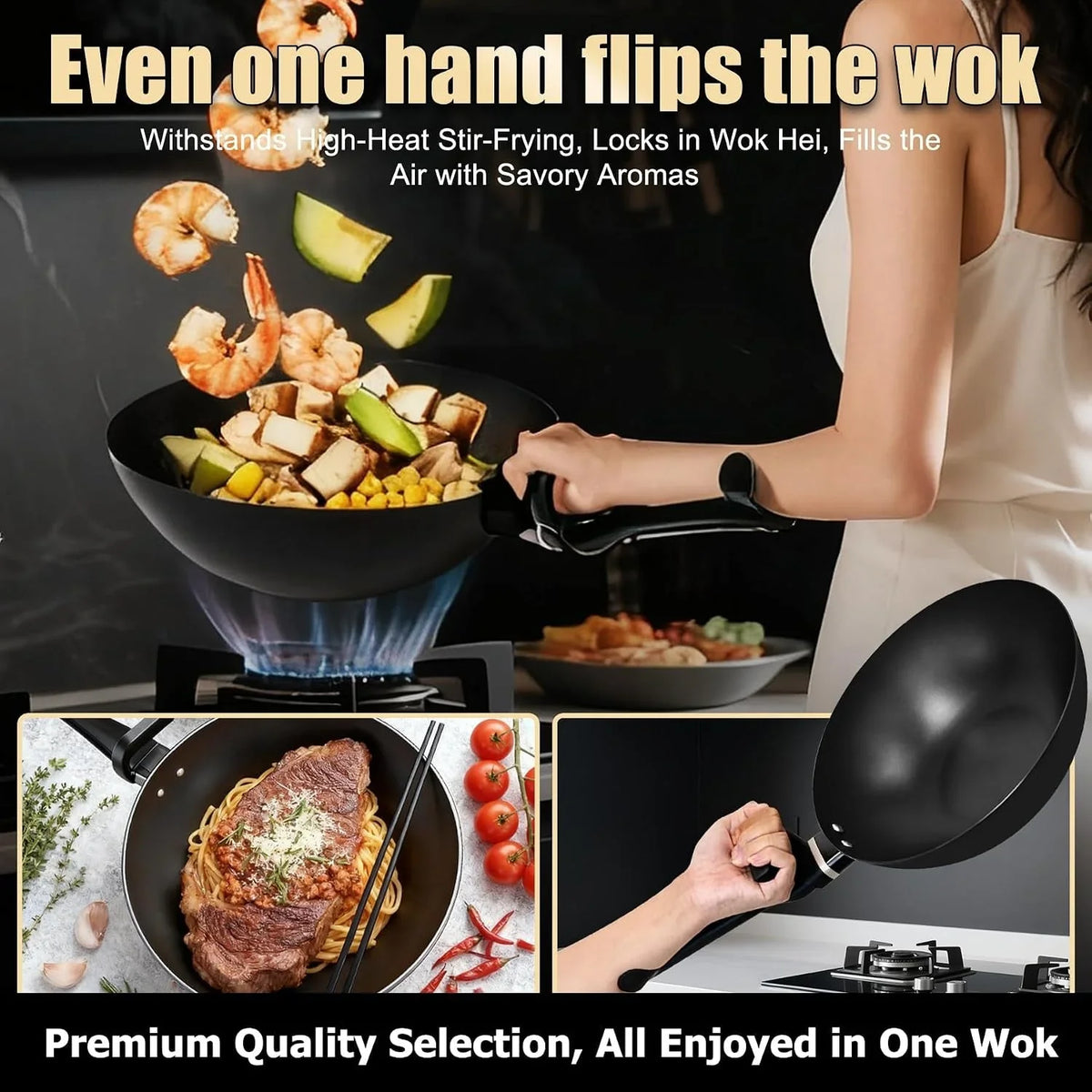 carbon-steel-wok-pan-non-stick-saute-pan-nitriding-process-13-inch-woks-stir-fry-pans-nonstick-with-ergonomic-handle-cookware-pots-and-pans-versatile-bottom-chinese-woks-for-all-stoves