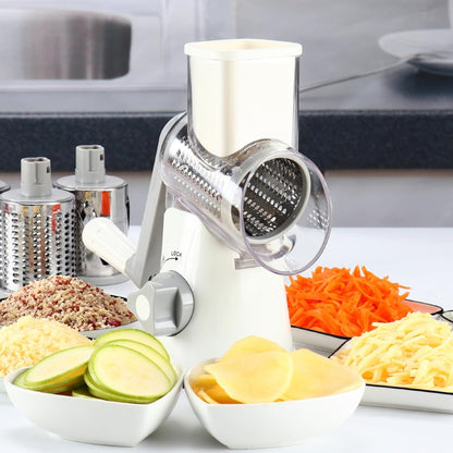 Rotary Cheese Grater Hand Crank Cheese Shredder, White8