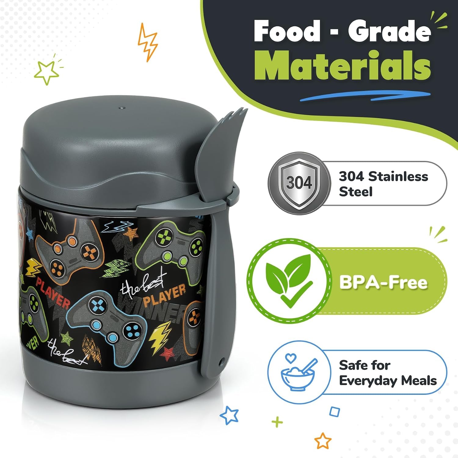 10oz-soup-thermo-for-hot-food-kids-lunch-thermo-kids-food-jar-with-spoon-hot-insulated-food-containers-leak-proof-stainless-steel-wide-mouth-lunch-food-thermo-jar-for-schoolblack-game-console