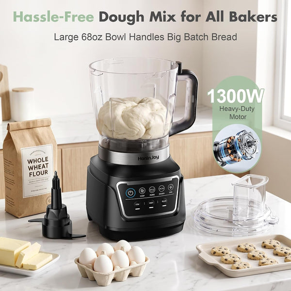 14-In-1 Food Processor Blender Combo, All-In-One Kitchen Blender | Blender for Smoothies, Ice Crush, Dough Make, Whip, Chop, Grind, Grate Cheese, Slice, Shred, French Fry Cut, Dishwasher Safe3