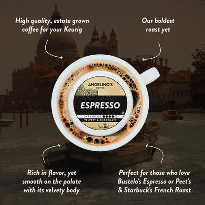 Espresso Dark Roast Coffee Pods, 24 Count – Bold Italian Style Blend, K Cup Compatible for Keurig – Dark Chocolate & Caramel Notes, Smooth with No Bitterness, Perfect for Lattes3