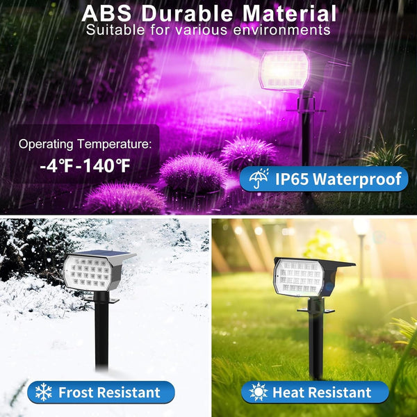 Solar Color Changing Spot Lights Outdoor Waterproof Colored RGB Solar Powered Landscape Lights for Yard 7 Lighting Modes Multicolor Solar Spotlights for Pathway Garden outside (6 Pack)4